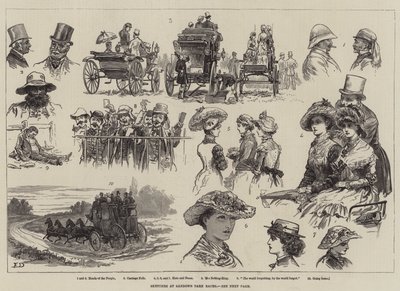 Bocetos en las carreras de Sandown Park de Frank Dadd